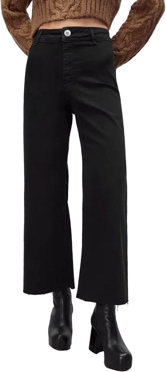 Women's Wide Leg Jeans High Waisted Stretchy Trendy Casual Versatile Work Denim Pants Trousers 2025