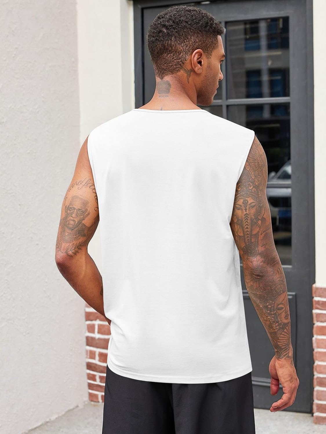 Runcati Mens Muscle Tank Tops Sleeveless Workout Gym Slim Fit Henley Shirt Casual Basic Summer Beach Tops