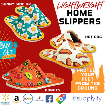 Chochili Men Donut Home Slippers Orange Torquoise Lightweight Silent Walk Size 8 to 10