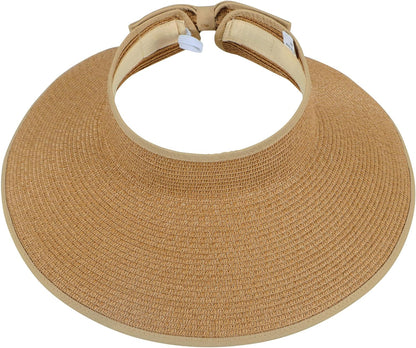 Sun Hats for Women Fashionable Womens Wide Brim Hat Roll-up Straw Sun Visor Hat