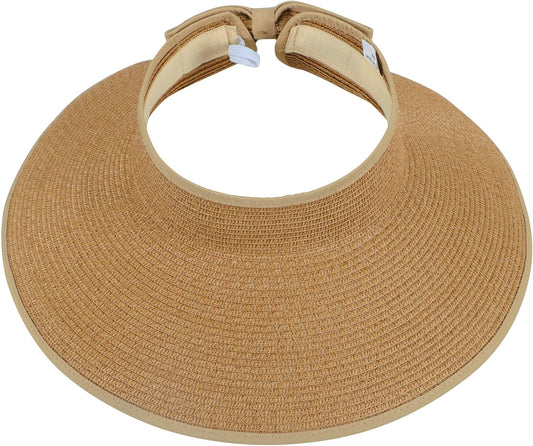 Sun Hats for Women Fashionable Womens Wide Brim Hat Roll-up Straw Sun Visor Hat