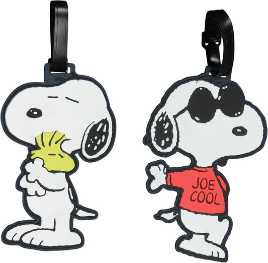 FUL Peanuts 2-Piece Suitcase ID Tag Set with Adjustable Straps, Multi
