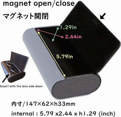 Glasses Case for 2 Storage Portable Compact Slim Two-Piece Soft Case Hard Case