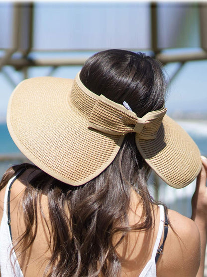 Sun Hats for Women Fashionable Womens Wide Brim Hat Roll-up Straw Sun Visor Hat