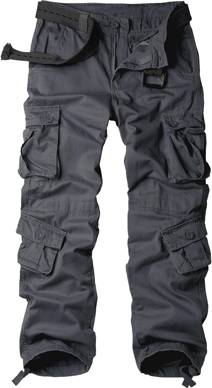 AKARMY Men's Casual Cargo Pants Military Army Camo Pants Combat Work Pants with 8 Pockets
