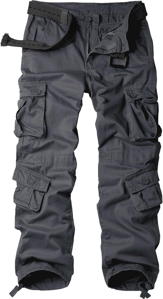 AKARMY Men's Casual Cargo Pants Military Army Camo Pants Combat Work Pants with 8 Pockets
