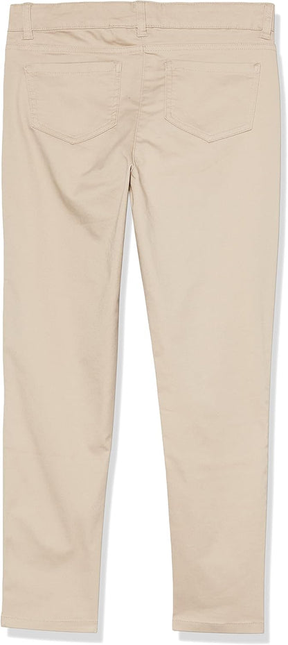 Nautica Girls' Toddler School Uniform Twill Skinny Pants, Comfortable Stretch Material, Wrinkle & Fade Resistant