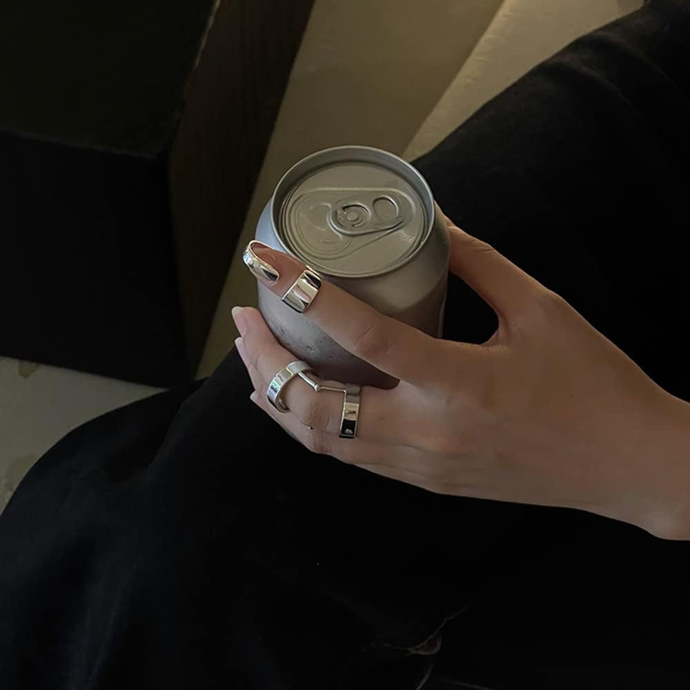 Personalized Double Hinged Loop Activity Rings for Women Men Punk Gothic Statement Knuckle Joint Flexible Bending Stackable Middle Tial Finger Ring Fashion Minimalist Jewelry BFF Birthday Gifts