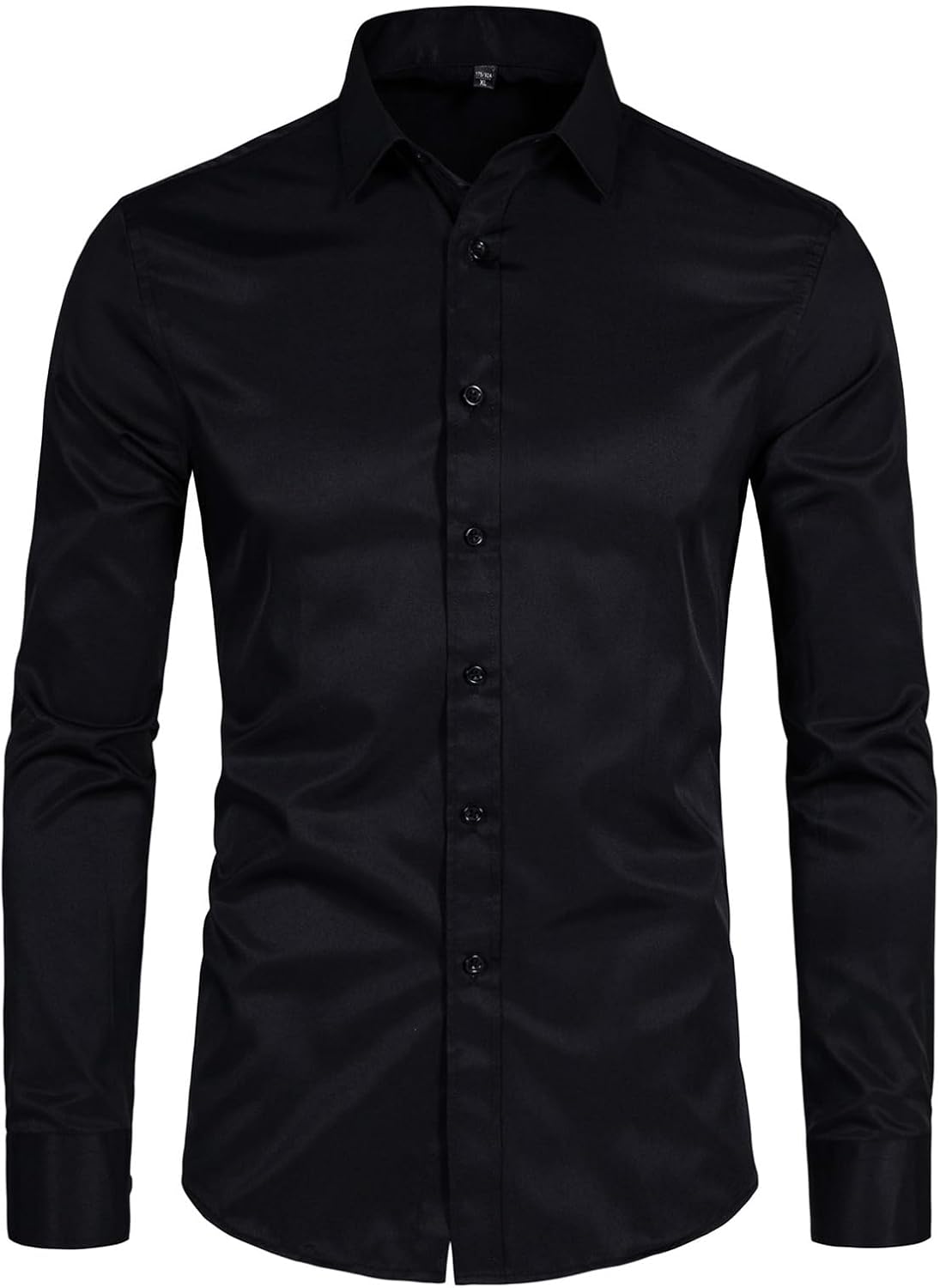 SIR7 Men's Slim Fit Stretch Dress Shirt Solid Color Microelastic Long Sleeve Casual Soft Business Button Up Shirts
