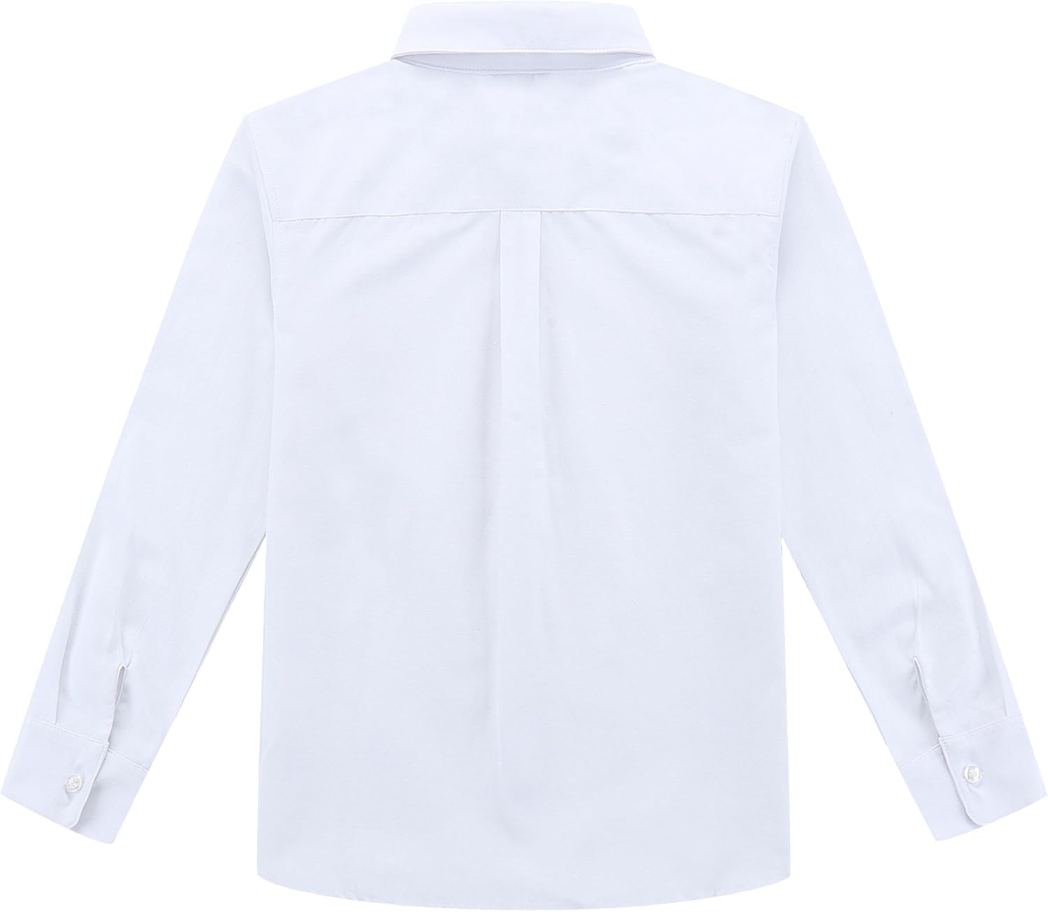 Bienzoe Boys Button Down Shirt: Kids Long Sleeve School Uniform Dress Tops Pack