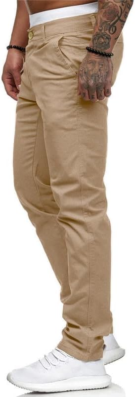 Mens Chinos Slim Fit Stretch Flat-Front Skinny Dress Pants