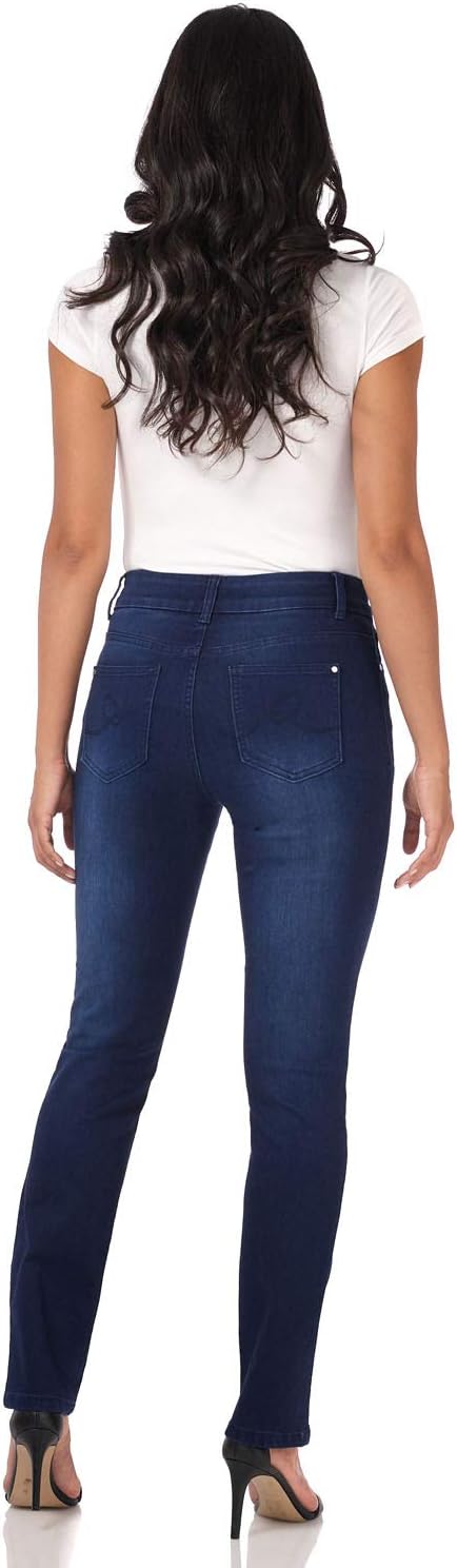 REKUCCI Women's Secret Figure Premium Lux Denim Straight Leg Pull-On Jean