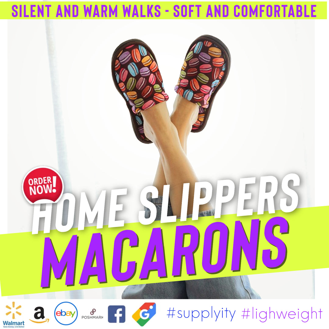 Chochili Men Macaron Home Slippers Black and Green Lightweight Silent Walk Size 8 to 10