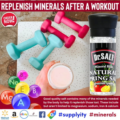Dr.Salt Rich Mineral Doğal Kaynak Deniz Tuzu Değirmeni Küçük 4 oz