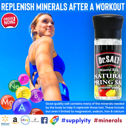 Dr.Salt Rich Mineral Doğal Kaynak Deniz Tuzu Değirmeni Küçük 4 oz