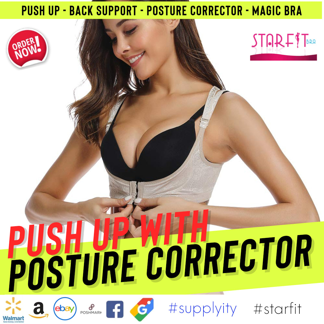 Starfit Women Push Up Cleavage Back Support Posture Corrector Fashion Magic Bra
