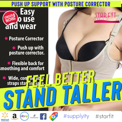 Starfit Women Push Up Cleavage Back Support Posture Corrector Fashion Magic Bra