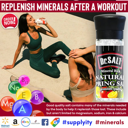Dr.Salt Rich Mineral Doğal Kaynak Deniz Tuzu Değirmeni Küçük 4 oz