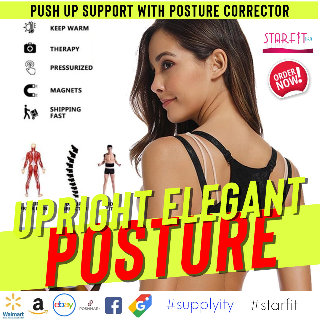 Starfit Women Push Up Cleavage Back Support Posture Corrector Fashion Magic Bra