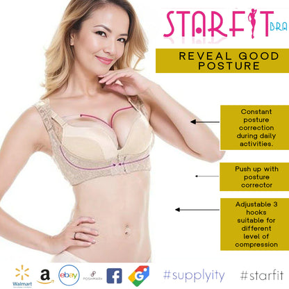 Starfit Women Push Up Cleavage Back Support Posture Corrector Fashion Magic Bra