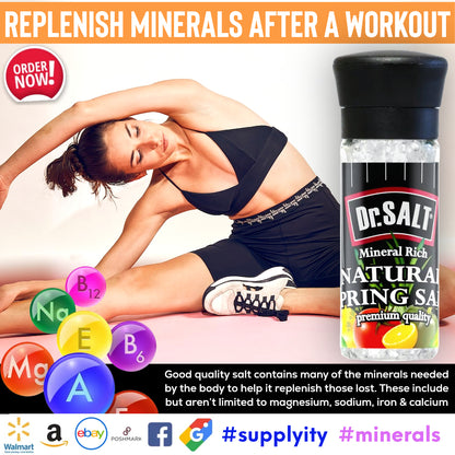 Dr.Salt Rich Mineral Doğal Kaynak Deniz Tuzu Değirmeni Küçük 4 oz