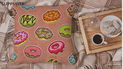 Chochili Home Donuts Dekor Grafik Yastık Kılıfları Minder Örtüsü 18X18