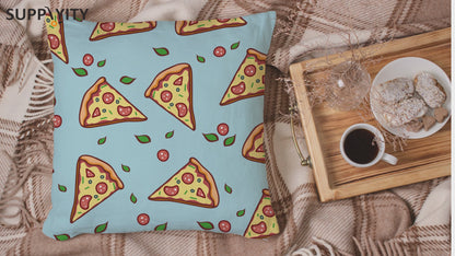 Chochili Home Pizza Dilimleri Dekor Grafik Yastık Kılıfları Minder Örtüsü 18X18