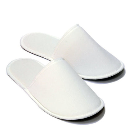 Chochili Fabric Packed Terry Cotton Disposable Hotel Slippers for Airbnb Spa Wedding Guests Adult Men Women Size 10 11, White - supplyity