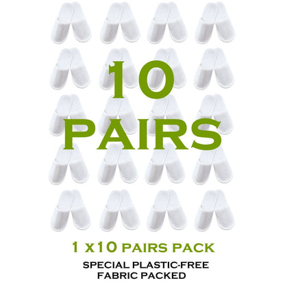 Chochili 10 Pairs Fabric Packed Non-Woven Disposable Hotel Slippers for Airbnb Spa Wedding Guests Adult Men Women Size 10-11, White Disposable Slippers supplyity 