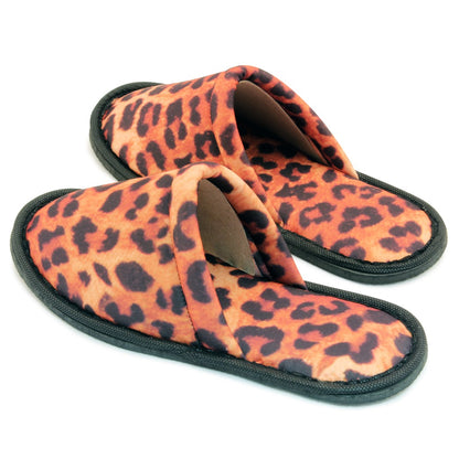 Chochili Women Leopard Home Slippers Orange Black Lightweight Silent Walk Size 7 to 8 - supplyity