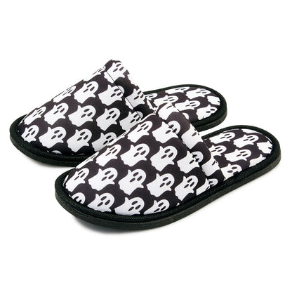 Chochili Women Ghost Home Slippers Black White Lightweight Silent Walk Size 7 to 8 - supplyity