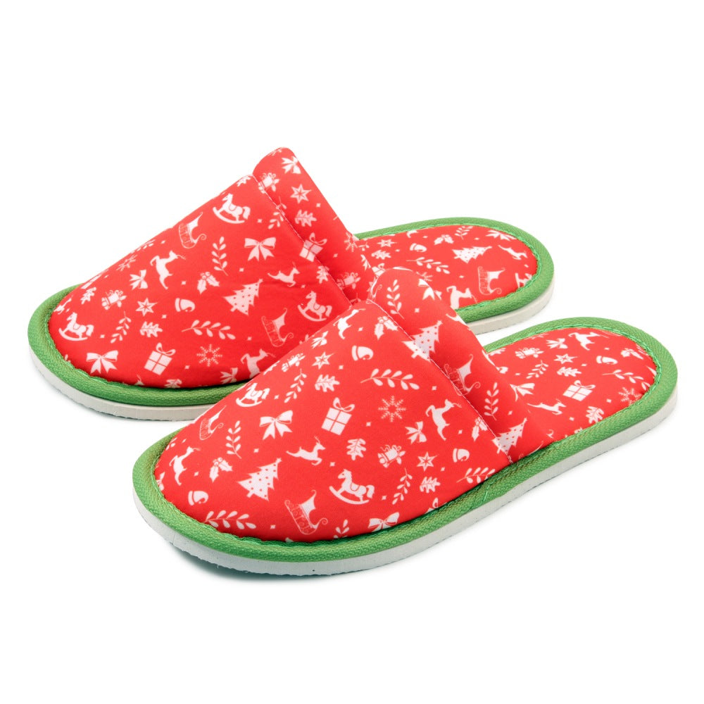 Chochili Men Christmas Home Slippers Red White Lightweight Silent Walk Size 8 to 10 - supplyity
