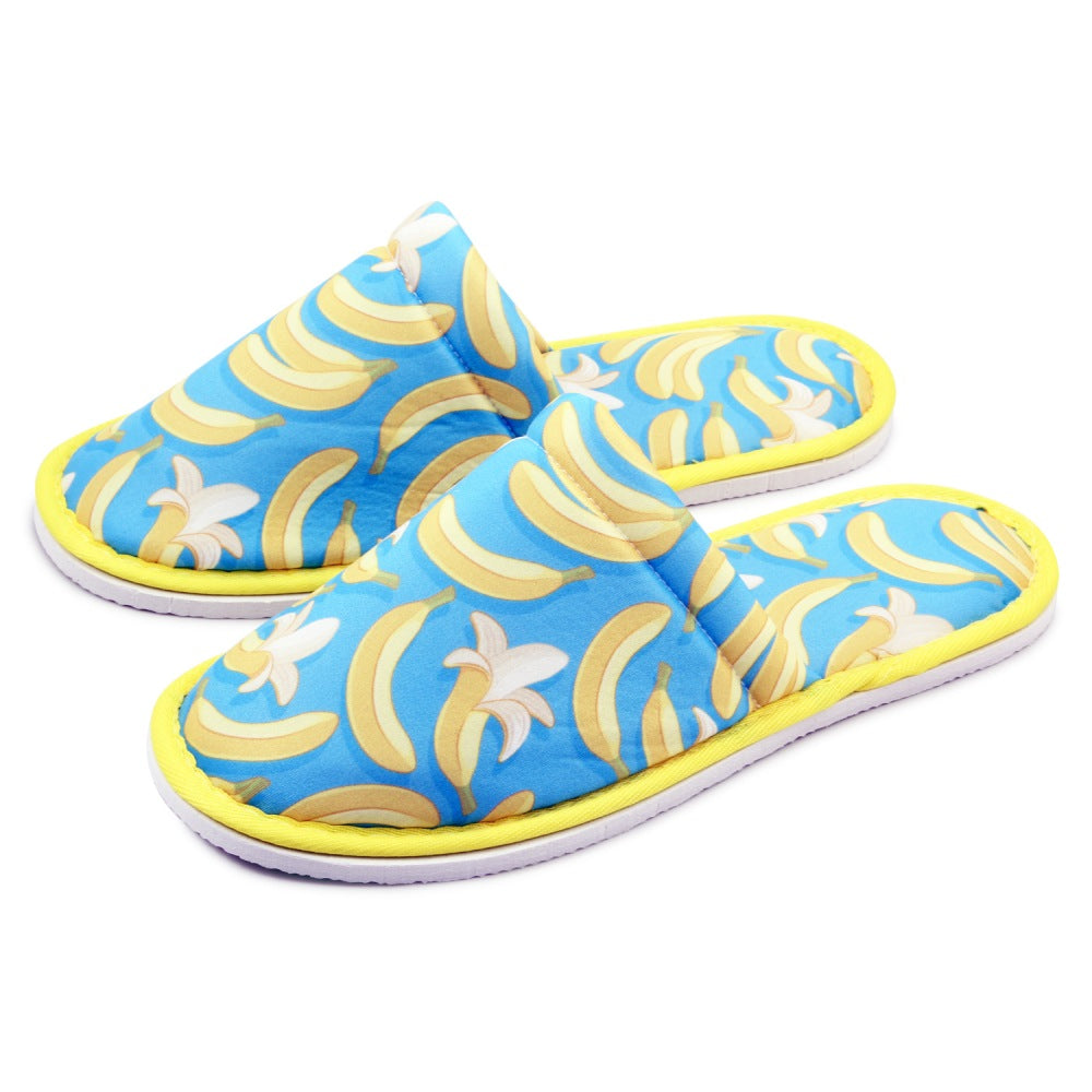 Chochili Men Banana Home Slippers Blue Yellow Lightweight Silent Walk Size 8 to 10 - supplyity