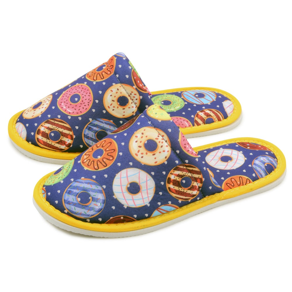 Chochili Women Purple Donut Home Slippers Purple Yellow Lightweight Silent Walk Size 7 to 8 - supplyity