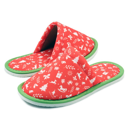 Chochili Women Christmas Home Slippers Red White Lightweight Silent Walk Size 7 to 8 - supplyity
