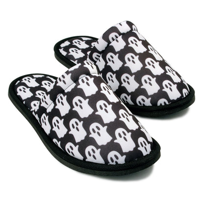 Chochili Men Ghost Home Slippers Black White Lightweight Silent Walk Size 8 to 10 - supplyity