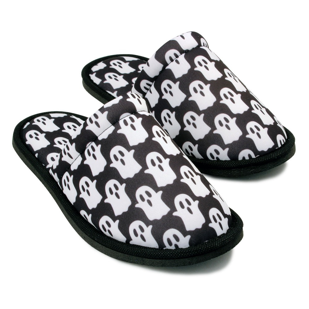 Chochili Women Ghost Home Slippers Black White Lightweight Silent Walk Size 7 to 8 - supplyity