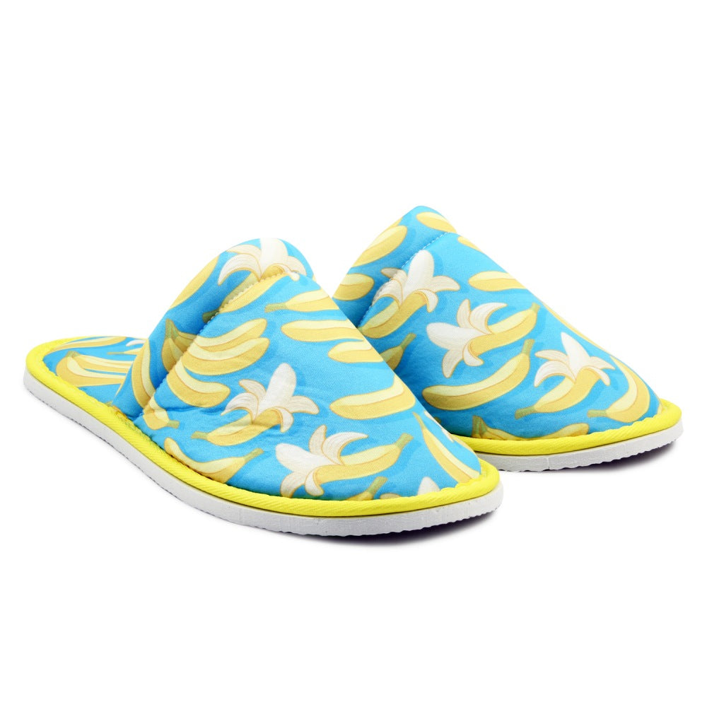Chochili Men Banana Home Slippers Blue Yellow Lightweight Silent Walk Size 8 to 10 - supplyity