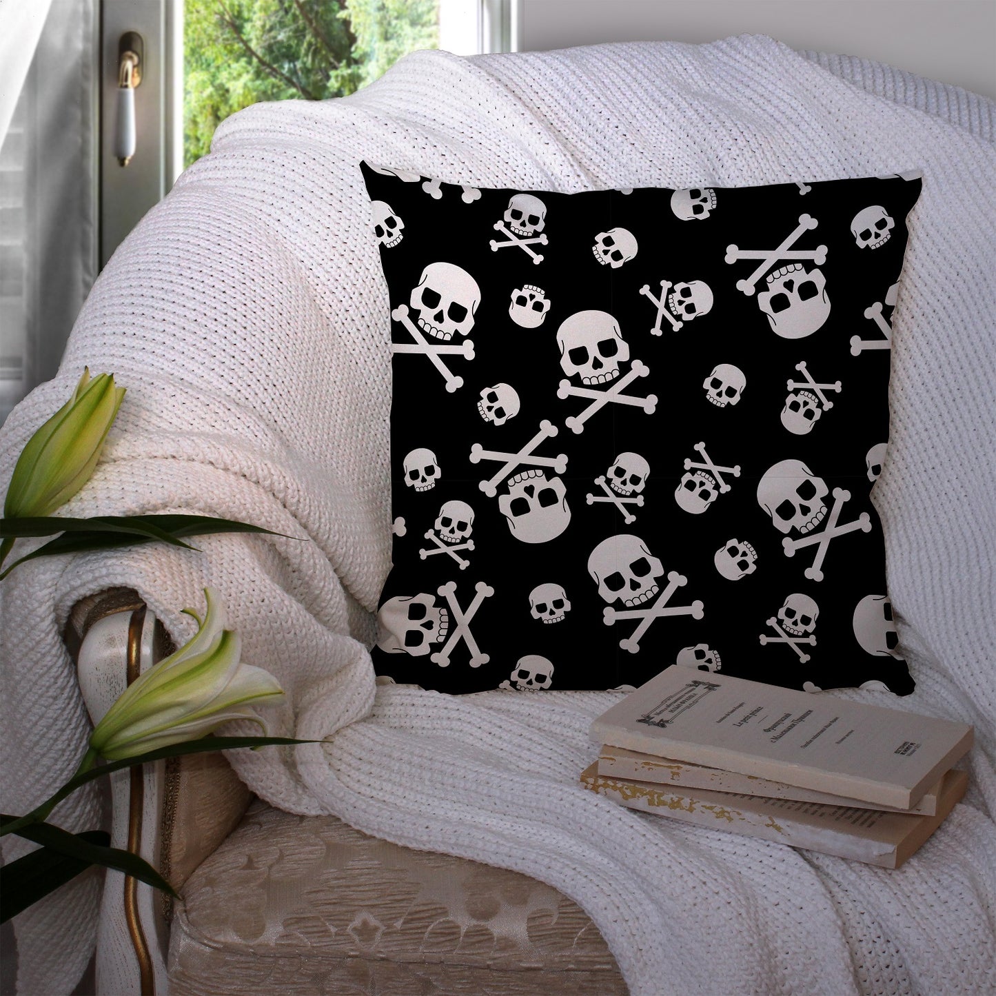 Gift Pack for Him Danger Skull Slippers and Pillow Case Pack Home Decor Pillow Cases Cushion Cover - supplyity