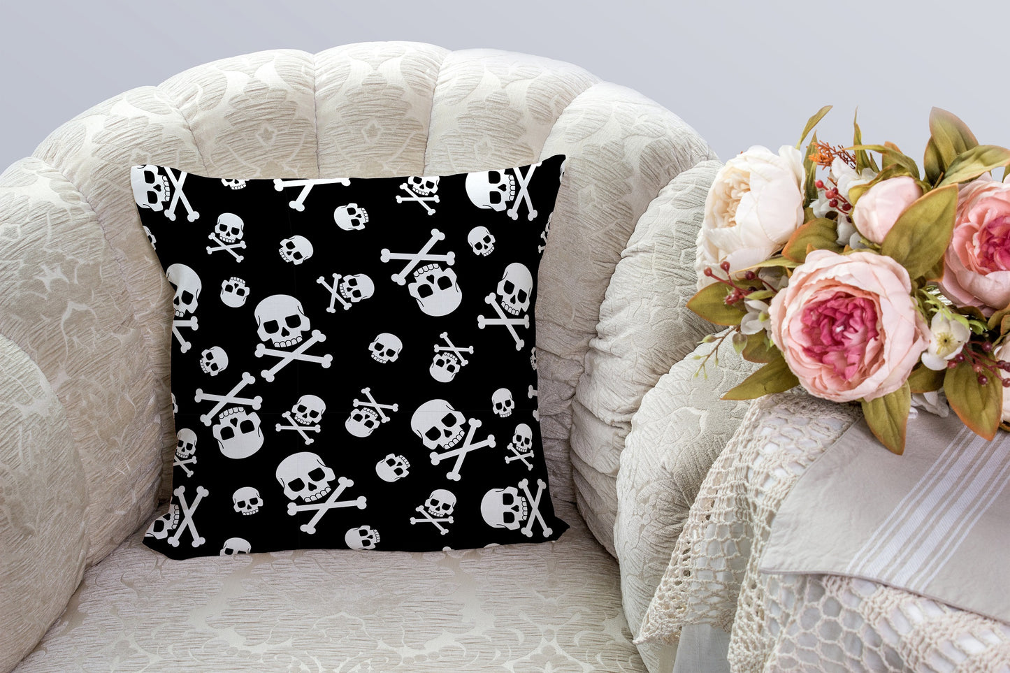 Gift Pack for Him Danger Skull Slippers and Pillow Case Pack Home Decor Pillow Cases Cushion Cover - supplyity