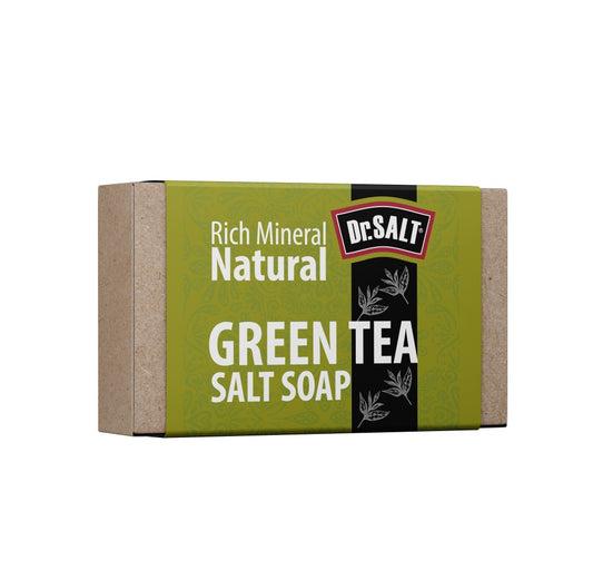 Dr Salt Rich Mineral Natural Green Tea Salt Soap (2 Bars) Prevent Sun Damage, Decrease Inflammation, Repairs and Vitalize Skin - supplyity