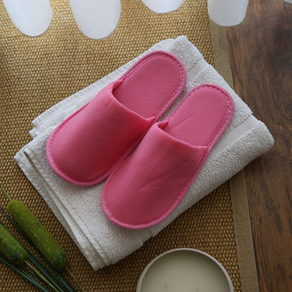 Chochili Pink 10 Pairs Fabric Packed Terry Cotton Disposable Hotel Slippers for Airbnb Spa Wedding Guests Adult Women Size 7-8,Pink - supplyity