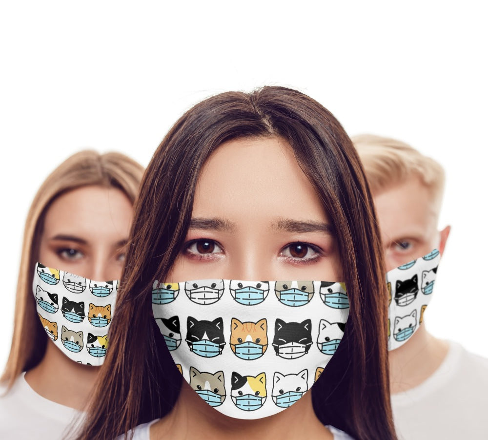 Chochili Women Trendy Colorful Masked Cat Home Garage Kitchen Dorm and Mask Pack - supplyity