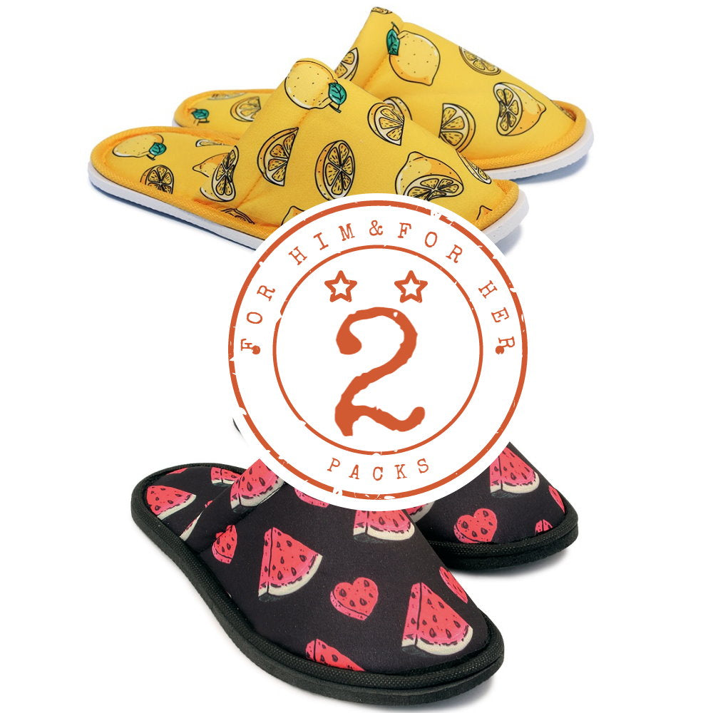 Gift Pack Lemon For Him Watermelon For Her Home Slippers Kitchen Garage Dorm Bedroom Lightweight - supplyity