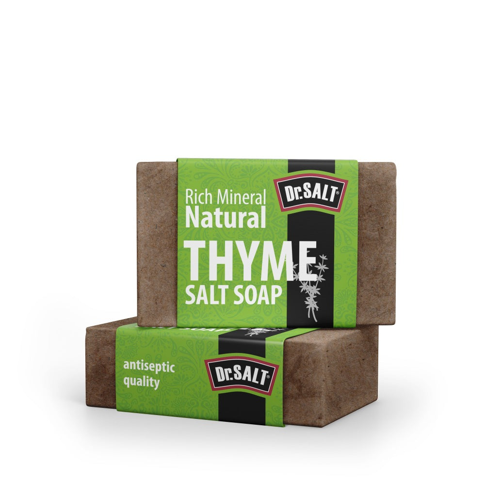 Dr Salt Rich Mineral Natural Thyme Salt Soap (2 Bars) Facial Rashes, Skin Problems, Varicose Vein Problems - supplyity