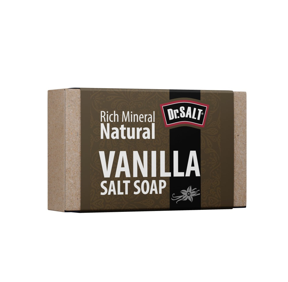 Dr.Salt Rich Mineral Natural Vanilla Salt Soap (2 Bars) Detoxifies, Soothes Skin, Reduce Irritation and Redness, Sleep Help - supplyity