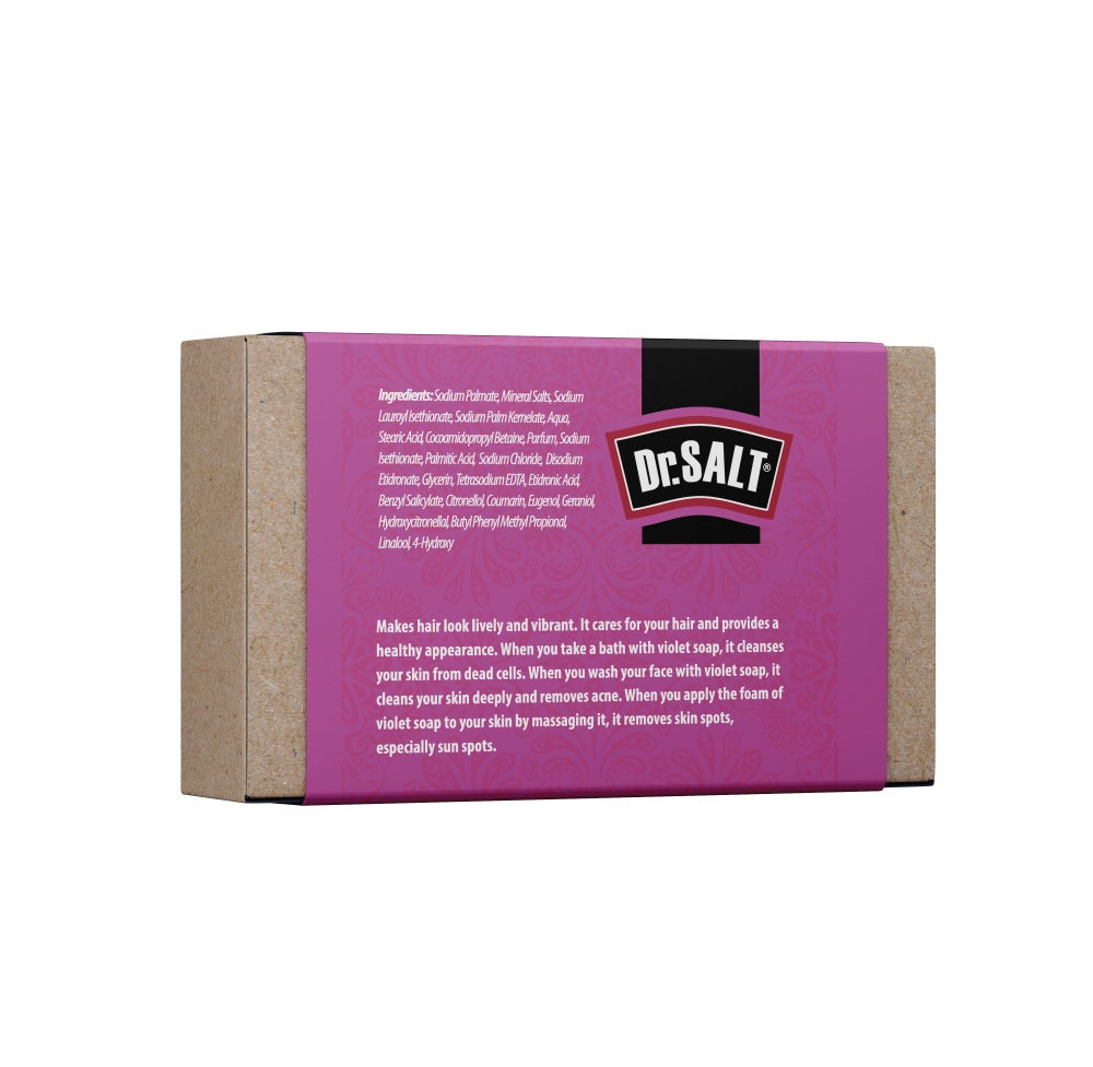 Dr.Salt Rich Mineral Natural Violet Salt Soap (2 Bars) Deep Cleaning, Remove Skin Spots, Healthy Hair - supplyity