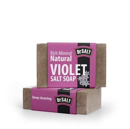 Dr.Salt Rich Mineral Natural Violet Salt Soap (2 Bars) Deep Cleaning, Remove Skin Spots, Healthy Hair - supplyity